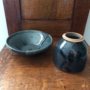 Handcrafted Ceramic Bowl and Vase Set